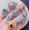 Fashion Big Gemstone Ring For Women Full Zircon Diamond Ring Heavy Industry Luxury Joint Copper Rings Colorful Jewelry7050015