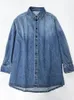 Jackets para mujeres Mujeres Agrupo azul de mezclilla Coloque suelto suelto de pecho soltero Cárdigan 2022 Autumn Femenina de manga larga con PO