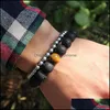 Perlenstränge Armbänder Juwelier Mode Männer Lava Perlen Schwarze Vulkanfein Tiger Augen Energie Stein handgefertigt Buddha Gebet Perlen 2251692