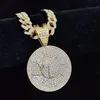 Pendentif Colliers Hommes Hip Hop Chanceux Numéro Sept Collier Avec 13mm Miami Chaîne Cubaine Glacé Sur Bling Hiphop Mode BijouxPendentif