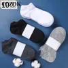 10 pares 20 peças meias masculinas de corte baixo cor sólida preto branco cinza algodão respirável meias esportivas masculinas meias curtas até o tornozelo femininas homens 220624