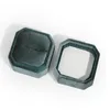 Velvet Ring Box Octagonal Double Ring Pendant Boxes with Detachable Lid for Proposal Engagement Wedding Ceremony