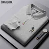 Mens t shirtCaesar Men's 2021 Fall New Fit 자수 면화 긴팔 패션 캐주얼 비즈니스 남성 폴로 셔츠 - Y220516