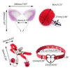 4PCS Plug Smooth Touch Cute sexy Toy Adult Game Foxes Tail Butt Heart Collar Breast Clamp with Ear Hairhoop