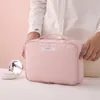 化粧品バッグケースシンプルなグリル旅行防水美容師メイクアップバッグソフトクロスと快適な女性トイレタリーオーガナイザーハンドバッグ