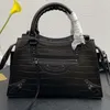 Sacs Neo Classic Petit sac à main Cagole City Mini Crocodile noir en relief Cross Bady Sacs à bandoulière en cuir de veau lisse Luxurys Designer Portefeuille Bourse