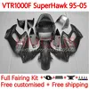 Body Kit Voor HONDA VTR1000F SuperHawk VTR1000 111No.12 VTR 1000 F 1000F 97 98 99 00 01 02 03 04 05 VTR-1000F 1997 1998 1999 2000 2001 2002 2003 2004 200 5 Kuipmetaal grijs