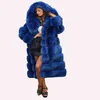 Rozmiar plus 4xl Faux Kurtka Kobiet moda naśladowanie norki Lady Blue Wspaniała obfitość furta parka kobieta odzież wierzchnia T220810