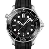 남자 패션 시계 클리어 케이스 백 42mm 사파이어 거울 시민 자동 기계 야외 시계 블랙 다이얼 스테인리스 스틸 비즈니스 007 Moissanite Watches