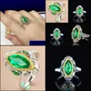 Anéis de casamento vintage clássico clássico anel geométrico embutido verde cavalo olho de zircon moda 925 jóias sier feminino e bdesybag dh2br