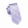 Bow Ties C-1198 Fashion Silk Jacquard Tie Light Blue Pink Plaid Hanky ​​Cufflinks مجموعة للرجال Business Wedding Partybow