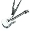 Pendant Necklaces Stainless Steel Color Guitar Necklace Men Chains Hip Hop Rock Band Chain Male Accessories Jewelry On ThePendant