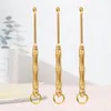Stainless Steel brass Toothpick Ear Spoon Dab Wax Hand Tools Earpick Cleaner Key Pendant Portable Camping Survival