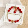 Urok bransolety róża Sisi Lucky Red Crystal Bransoletka dla kobiet mała mysz benzoite kamień naturalny rok koralika