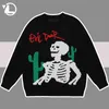 Maglione oversize Uomo Nero Allentato Cactus Scheletro Bone Hip Hop Pullover Donna High Street Vintage Harajuku Maglioni lavorati a maglia Unisex T220730