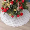 Christmas Tree Skirt Plush Floor Faux Fur Mat Snowflake Cover Ornament Party Home Xmas Decor C62206