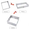 ステンレス鋼DIYカッター幅調整可能な正方形の長方形形状ムースリングキッチンベーキングクッキングツールケーキ型220721