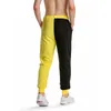 Erkekler Pantolon Siyah Sarı Patchwork Joggers Erkekler 2022 Kış Kışlı Spor Jogging Sweatpants Sokak Giyim Sıradan Giyim Pantalones