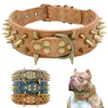 عرض 2 كوتوت مسمار طوق الكلب مرصع بالكلاب الكبيرة المتوسطة الكلاب Pitbull الألمانية Shepherd Pu Leather Pet Pet Collars Cool 2110065054168