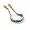 Bracelets de charme jóias pulverintes de jóias retro handmade bohemian thread boho mticolor string cordão hippie fr dhilz