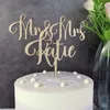 Kişiselleştirilmiş İsimler Rustik Bay ve Bayan Cake Topper Özel Ülke Düğün Dekorasyonu D220618