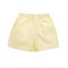 Girls Shorts for Children's Summer Clothing Style Leisure Stretch Solid Color Fashion Pants Children Aged 2-12 Y 220419