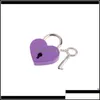 Serrures de porte Quincaillerie Matériaux de construction Maison Jardin En forme de coeur Vintage Mini Amour Cadenas Avec Clé Pour Sac À Main Petit Lage Sac Journal Livre D