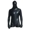 Perizomi da uomo Perizomi da uomo sexy per tutto il corpo Latex Bodysuit Stretto nero Cosplay Catsuit Un pezzo Abbigliamento in pelle PU Per night club Abbigliamento da ballo Bodys