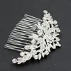 Argent Cristaux Feuilles De Mariage De Mariée Cheveux Côté Peigne épingles Femmes Accessoires Bijoux FA5088SIL 220511