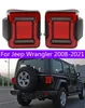 2 PCS Car Car Tail Lights أجزاء لجيب Wrangler 2008-2021 المصباح الخلفي المصباح الخلفي إشارة عكس وقوف السيارات الإضاءة