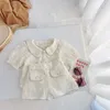 Vêtements pour enfants filles costume d'été amour manches courtes à pois robe de gâteau deux pièces mode 220507