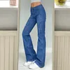 Y2K papillon imprimé évasé Jean taille basse rétro pantalon Harajuku Baggy Denim pantalon mignon Streetwear Iamty 220701