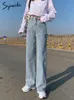 Syiwidii Jeans a gamba larga per donna Pantaloni larghi in denim a vita alta Pantaloni a vita alta Abbigliamento vintage Streetwear 220526