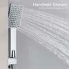 Shower Panel Waterfall Rain Shower Faucet Set SPA Massage Jet Bath Shower Column Temperature Display Mixer Tap Tower
