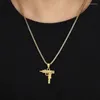 Pendant Necklaces HipHop Gun Necklace For Men Rapper Jewelry Refined Stylish Gold/Silver Color Alloy AccessoriesPendant