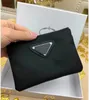 Designer Key Chain Nylon Canvas Pouch Men Women Mini Wallets Black Zip Pocket Purse Lover Keychains Card Holders Keyring Fashion Accessories + Boxes