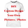 Мужские футболки DIY Custom Design Ваш собственный стиль 3D полиэфирский унисекс хип-хоп футболка заводская футболка с прямой волосы эксклюзивная дизайнерская ретушка
