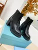 Chelsea Design Trial Ankle Boot Winter Fashion Black White Calfskin Leather Women's Booties Casual Walking Sneakers Dress Brand Booty With Box EU 35-40