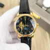 Yüksek kaliteli erkekler tourbillon mekanik hareket izlemek deri kayış saati izle