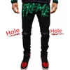 Новые мужские эластичные рваные джинсы скинни в стиле хип-хоп с тонкими дырками, черные брюки в стиле панк со стразами, уличная одежда, мужские джинсовые брюки-карандаш