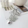 Puste pojemniki na fryzjer z sercem dla kobiet dla kobiet dziewczyna vintage metalowy srebrny kolor harajuku klip biżuterii akcesoria 220630