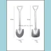 Spoons Flatware Kitchen Dining Bar Home Garden Ll Dessert Spoon Stainless Steel Spade Shovel Creative Cute Internet Eating Dhhbc