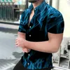 Men's Casual Shirts Short Sleeve Shirt Flame Clear Graphics Men's Street Beach Outdoor Soft And Comfortable FashionMen's