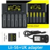 LIITOKALA LII-S6 Batterijlader 6-slot Auto-Polariteit Detecteer voor 3.2V 3.7V 18650 26650 21700 18500 AA AAA-batterijen