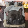 Bulldog sängkläder set husdjur djur hund täcke täckning för barn vuxna sängkläder täcker tröskeluppsättningar söta lakan