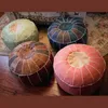 Almofada/travesseiro decorativo de estilo de pé marroquino capa de apoio para os pés otomano saco de feijão covers da sala de estar de couro pupstool de couro pu de couro de chai pouf chai