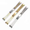 Bande d'extrémité cuvée pour Oyster Perpetual Remplacer les bracelets de poignet 13mm 17mm 20mm 21mm Bracelet en acier inoxydable H220419