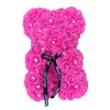 Couronnes de fleurs décoratives 25 cm Rose ours en peluche mousse mignonne comme cadeau de mariage Saint Valentin présent pour l'anniversaire de la petite amie Beaut