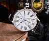 ماركة أزياء مؤشر مراقبة الدبوس الدبوس yap رجال الحزام وظيفة التقويم 4 اليد Quartz Watch