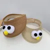 Baby Sommer Hut Stroh Schirmmütze Nette Cartoon Big Eye Einstellbar Baby Mädchen Sonnenhüte Für Kinder Kleinkind geboren Jungen strand Kappen 1-6Y 220514